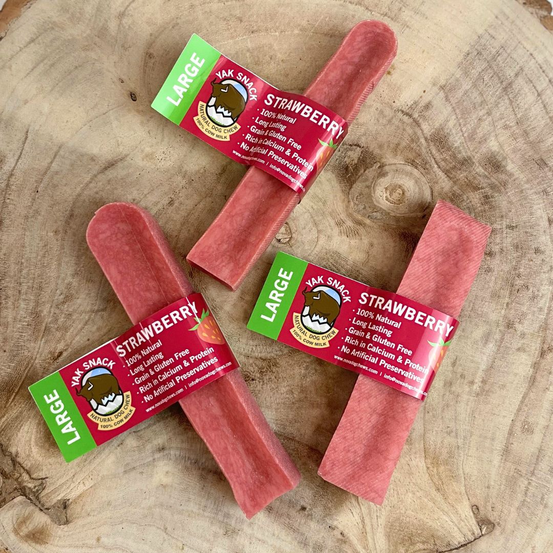 Yak Chews Strawberry - 2 Sizes Available