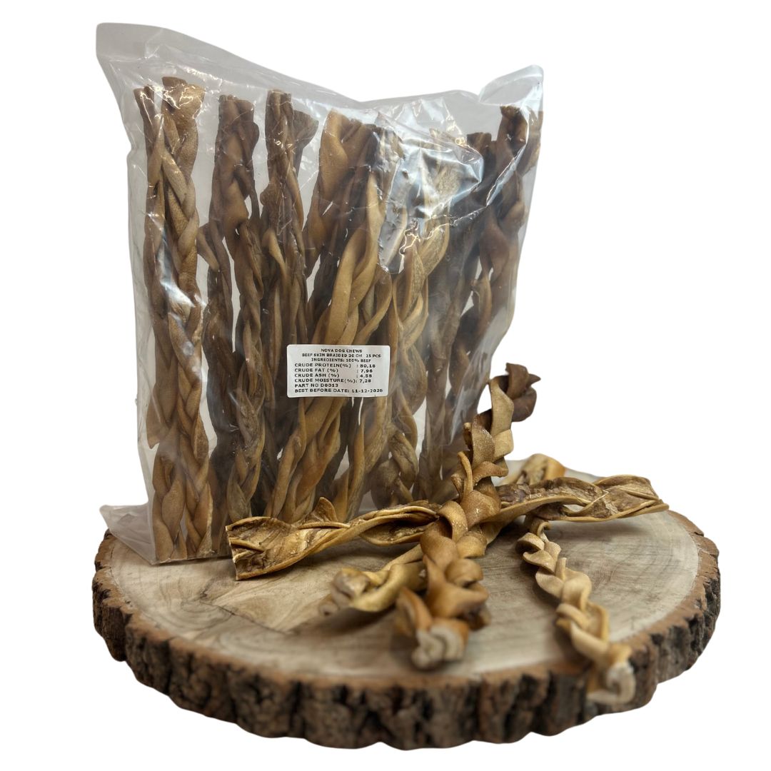 Beef Skin Braided - 30CM - 25 Pack