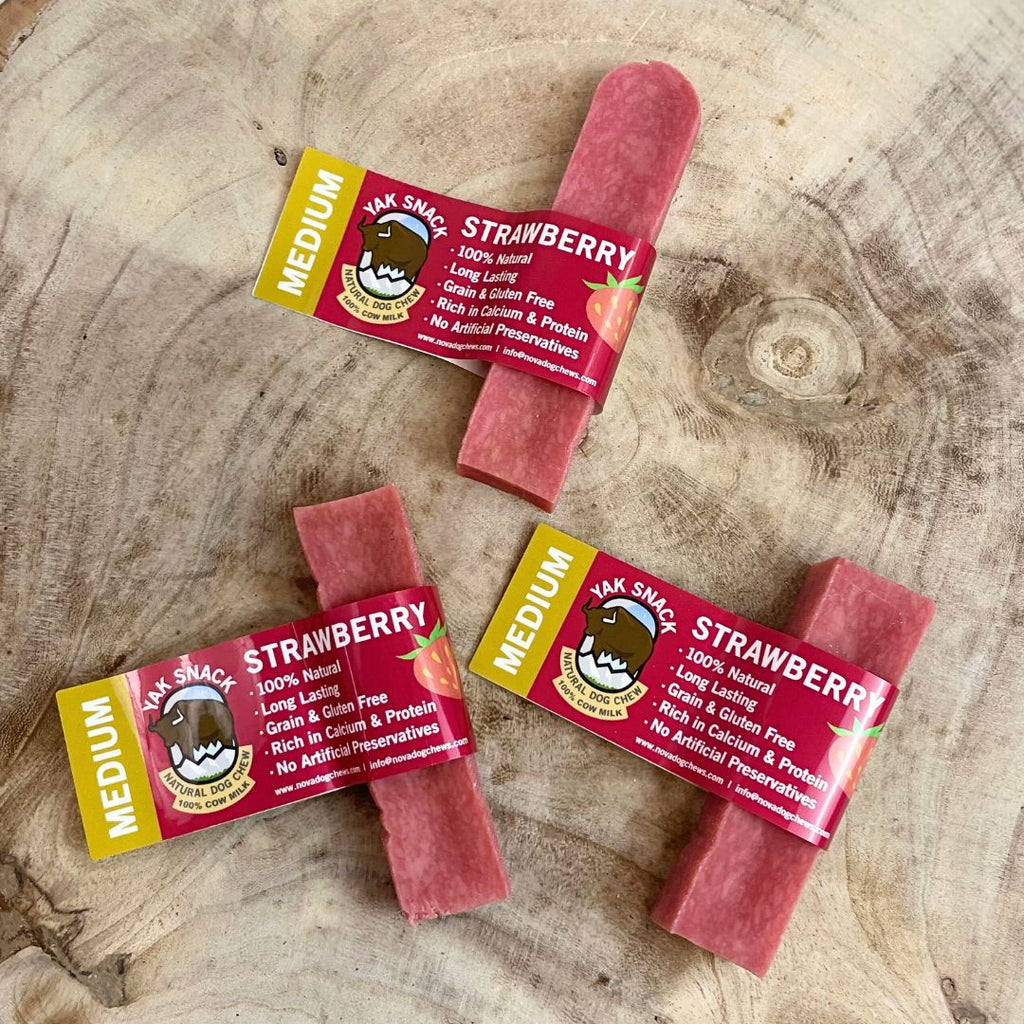 Yak Chews Strawberry - 2 Sizes Available